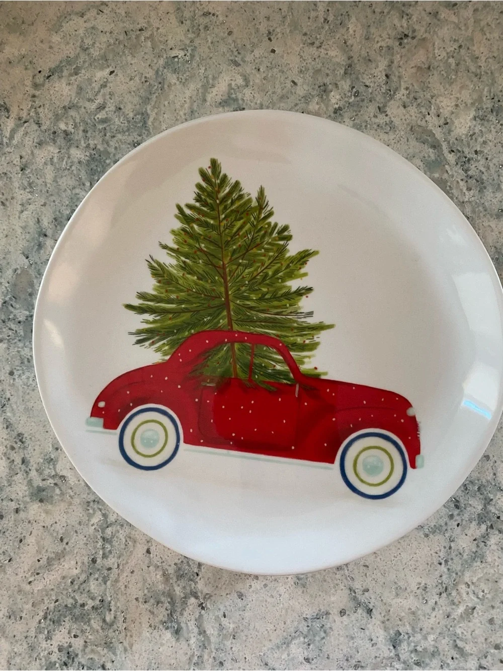 Threshold Festive Red Truck  Appetizer Plate - Holiday Tableware
